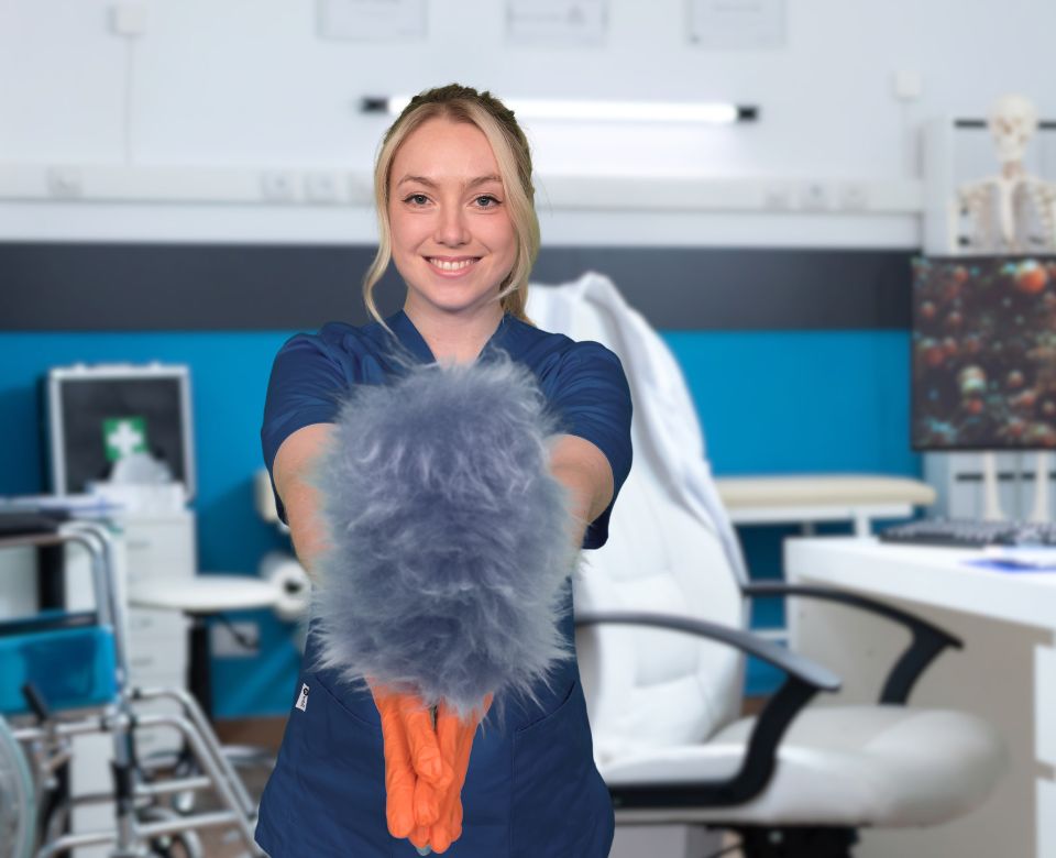 Eine Mitarbeiterin der CleanVision Praxisreinigung Köln