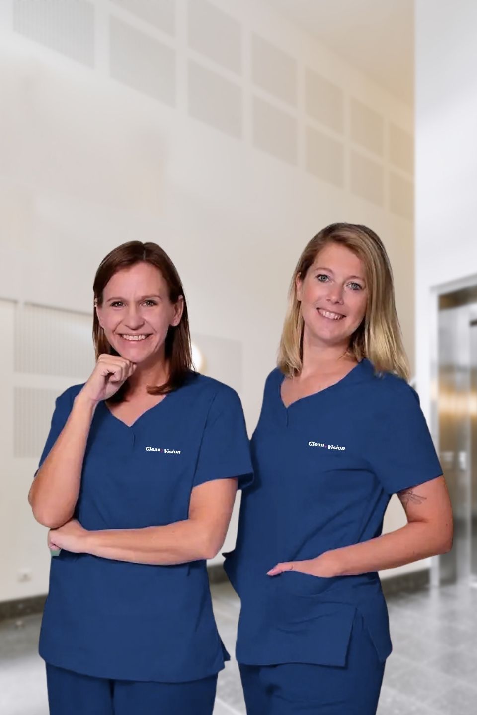 2 Mitarbeiterinnen der CleanVision Reinigungsfirma in Köln